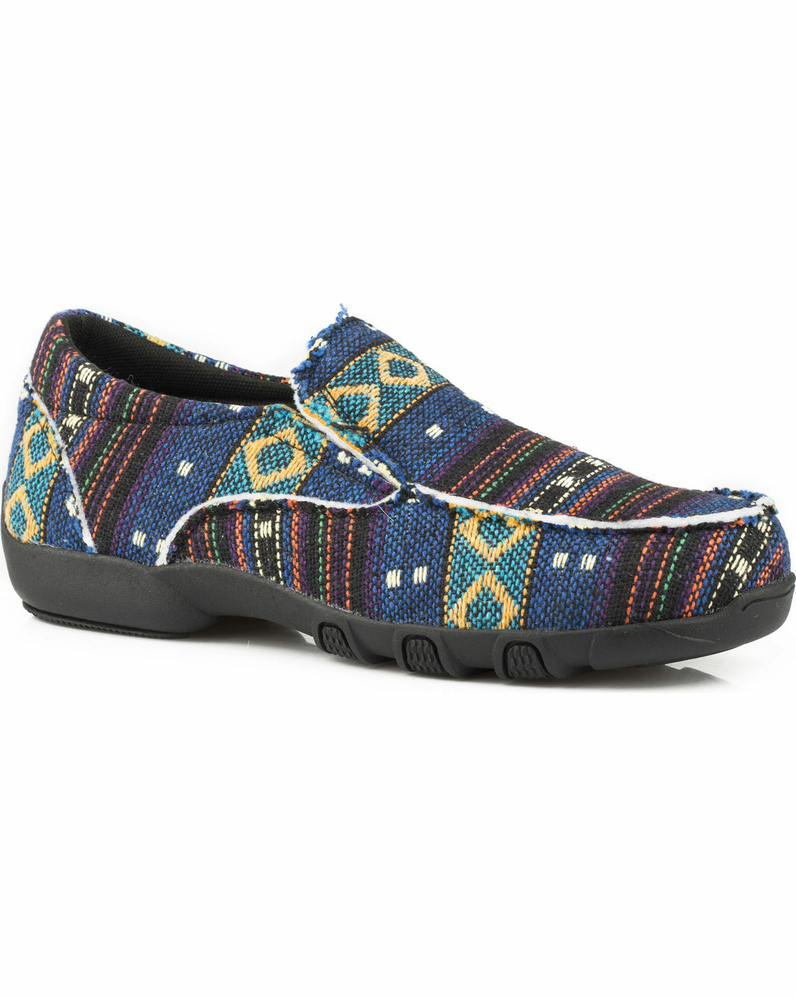 Roper Women's Johnnie Multicolor Black Southwestern Driving Mocs - Moc Toe 3 Roper Women's Johnnie Multicolor Black Southwestern Driving Mocs - Moc Toe