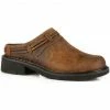 Roper Women's Laces Brown Crazy Horse Leather Slip On Mules - Round Toe 2 Roper Women's Laces Brown Crazy Horse Leather Slip On Mules - Round Toe -Roper Shop 2000230984 200 P1