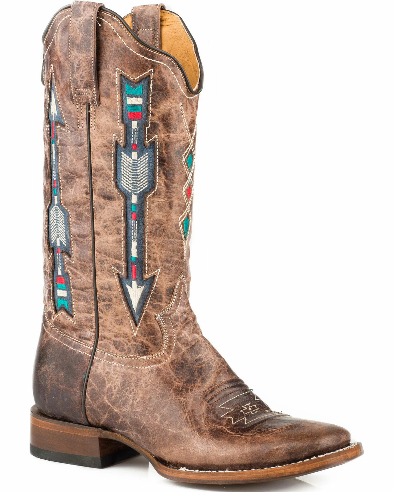 Roper Women's Arrow Inlay Cowgirl Boots - Square Toe 3 Roper Women's Arrow Inlay Cowgirl Boots - Square Toe
