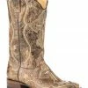 Roper Women's Pure Cross & Studs Cowgirl Boots - Square Toe Brown -Roper Shop 2000231017 200 P1