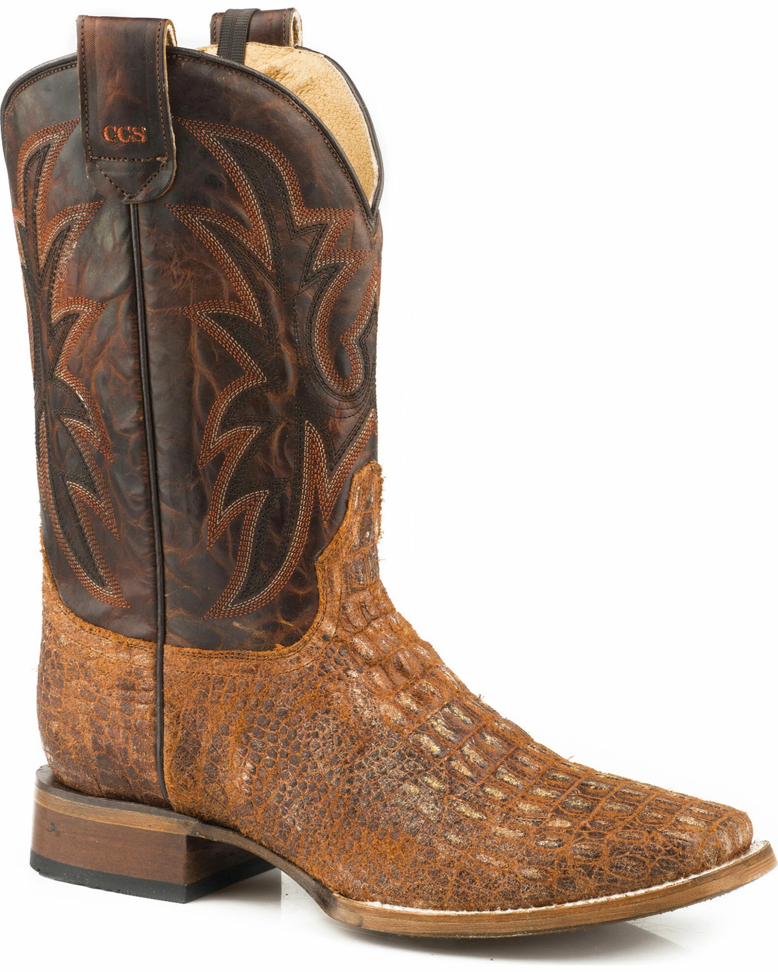 Roper Men's Pierce Embossed Caiman Sidewinder Concealed Carry System Cowboy Boots - Square Toe Brown 3 Roper Men's Pierce Embossed Caiman Sidewinder Concealed Carry System Cowboy Boots - Square Toe Brown
