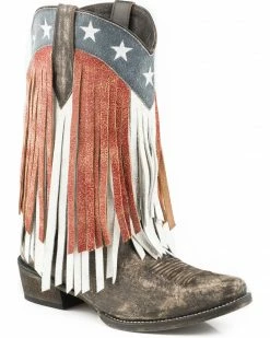 Roper Women's American Beauty Fringe Cowgirl Boots - Snip Toe Brown 5 Roper Women's American Beauty Fringe Cowgirl Boots - Snip Toe Brown -Roper Shop 2000254010 200 P1 1