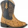 Roper Toddler Boys' Cowboy Cool Faux Ostrich Cowboy Boots - Square Toe For Toddler-Boys' Tan -Roper Shop 2000254076 280 P1