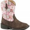 Roper Toddler Girls' Floral Shine Sequin Cowgirl Boots - Square Toe For Toddler-Girls' Brown 2 Roper Toddler Girls' Floral Shine Sequin Cowgirl Boots - Square Toe For Toddler-Girls' Brown -Roper Shop 2000254078 200 P1
