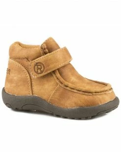 Roper Toddler Boys' Moc Tan Faux Leather Chukkas - Moc Toe For Toddler-Boys'