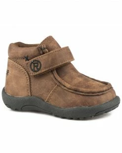 Roper Toddler Boys' Moc Brown Faux Leather Chukkas - Moc Toe For Toddler-Boys'