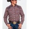 Roper Men's Fancy Small Plaid Embroidered Long Sleeve Western Shirt Brown 2 Roper Men's Fancy Small Plaid Embroidered Long Sleeve Western Shirt Brown -Roper Shop 2000278460 200 P1