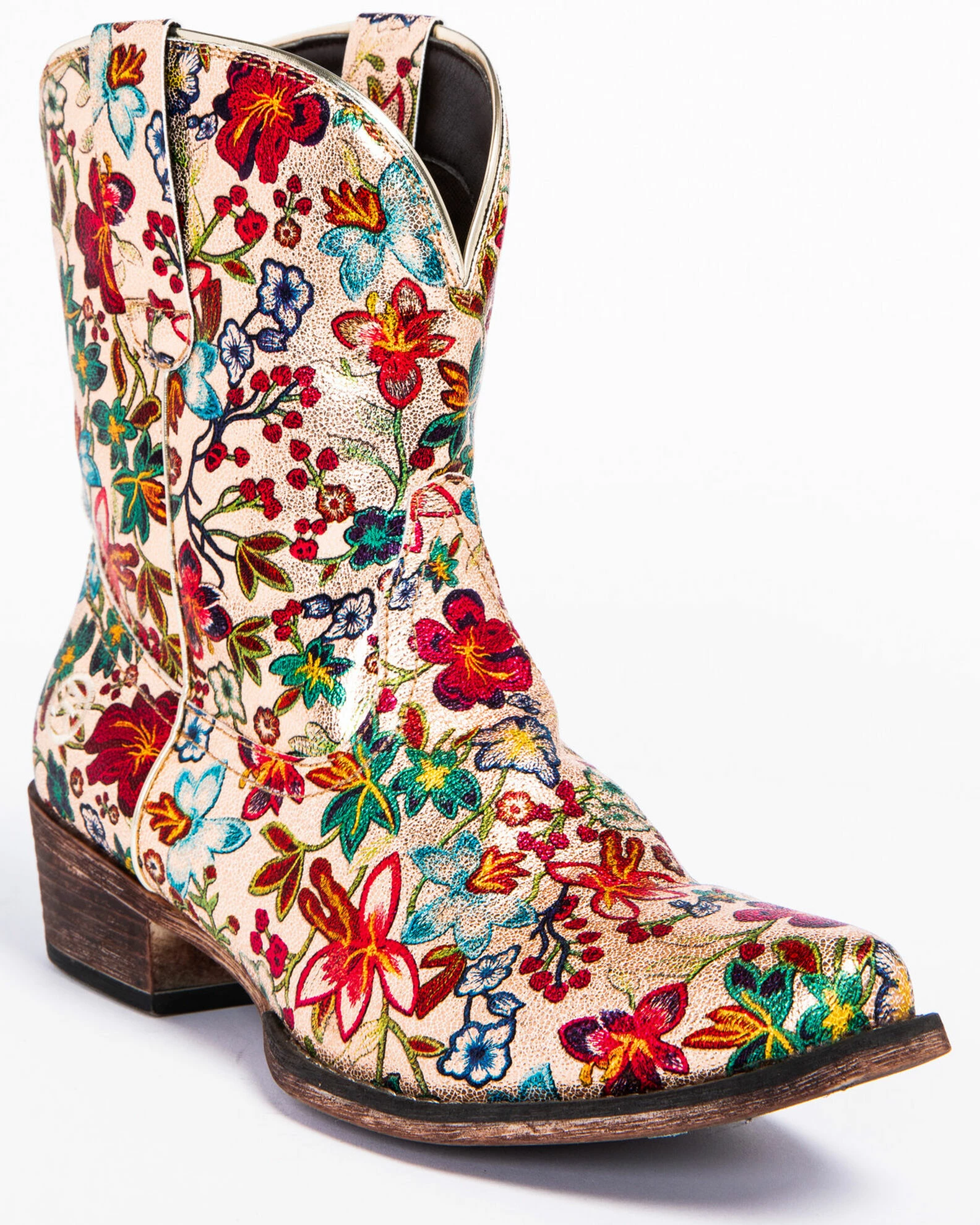 Roper Women's Ingrid Floral Western Booties - Snip Toe 3 Roper Women's Ingrid Floral Western Booties - Snip Toe