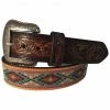 Roper Men's Brown Leather Cutout Inlay-ed Tooled Belt 1 Roper Men's Brown Leather Cutout Inlay-ed Tooled Belt -Roper Shop 2000285370 200 P1