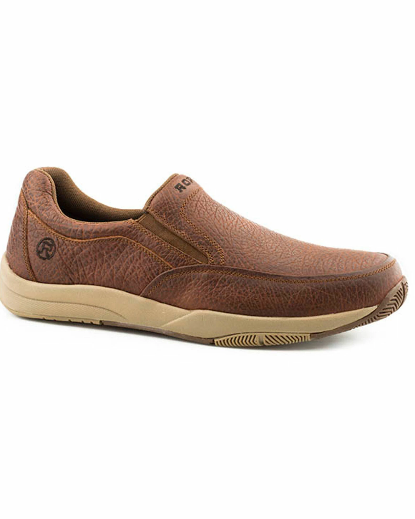 Roper Men's Docks Slip-On Shoes - Round Toe Tan 3 Roper Men's Docks Slip-On Shoes - Round Toe Tan