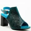 Roper Women's Burnished Turquoise Tooled Sandals - Round Toe Blue 2 Roper Women's Burnished Turquoise Tooled Sandals - Round Toe Blue -Roper Shop 2000286499 400 P1