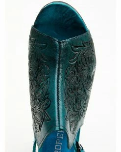 Roper Women's Burnished Turquoise Tooled Sandals - Round Toe Blue 14 Roper Women's Burnished Turquoise Tooled Sandals - Round Toe Blue -Roper Shop 2000286499 400 P6