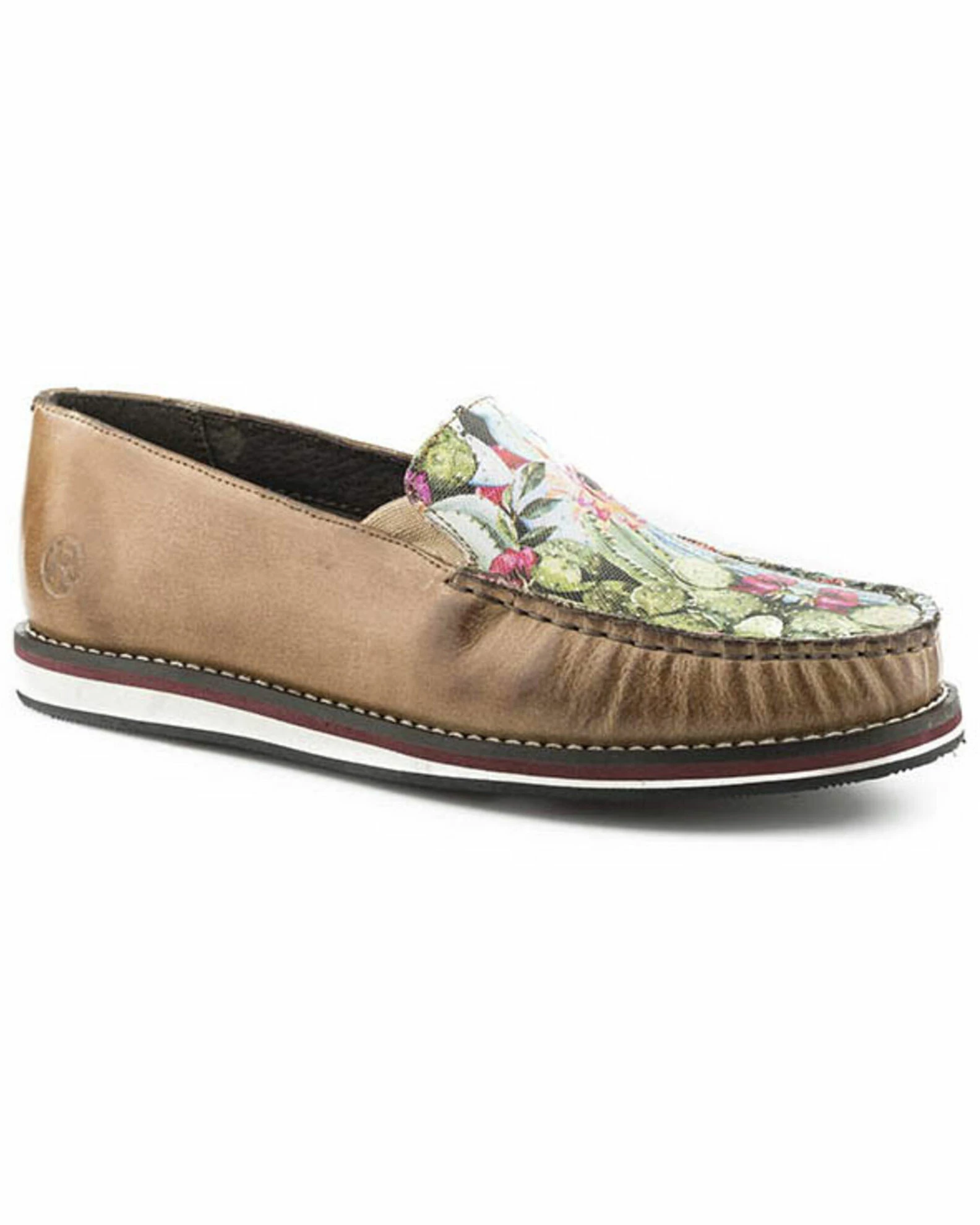 Roper Women's Burnished Tan Slip-On Shoes - Moc Toe 3 Roper Women's Burnished Tan Slip-On Shoes - Moc Toe