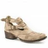 Roper Women's Vintage Beige Harness Fashion Booties - Snip Toe Tan