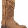 Roper Women's Oiled Brown Western Boots - Square Toe Tan 2 Roper Women's Oiled Brown Western Boots - Square Toe Tan -Roper Shop 2000286561 280 P1