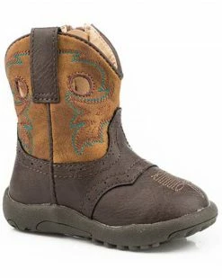 Roper Infant Boys' Daniel Western Boots - Round Toe For Infant-Boys' Brown