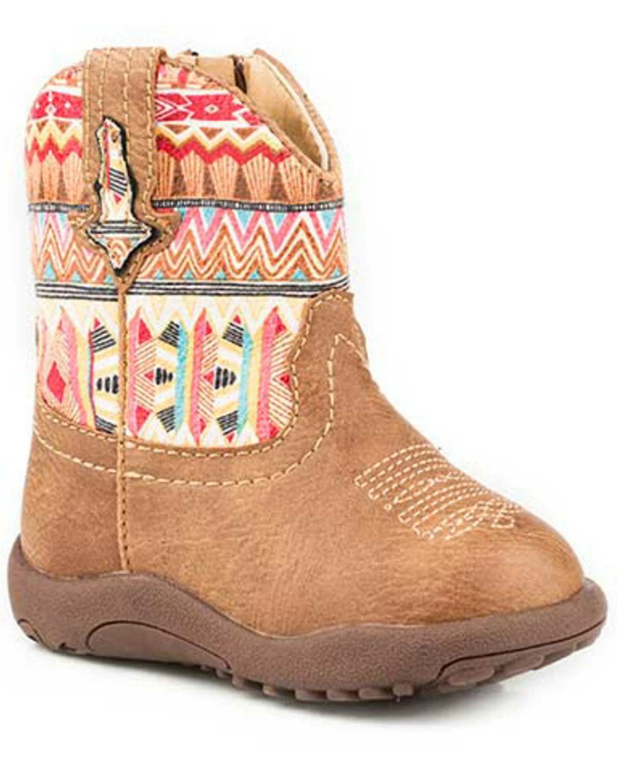 Roper Toddler Girls' Southwestern Western Boots - Round Toe For Toddler-Girls' Tan 4 Roper Toddler Girls' Southwestern Western Boots - Round Toe For Toddler-Girls' Tan - Image 2
