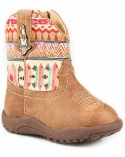 Roper Toddler Girls' Southwestern Western Boots - Round Toe For Toddler-Girls' Tan
