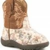 Roper Infant Girls' Claire Floral Western Boots - Round Toe For Infant-Girls' Brown