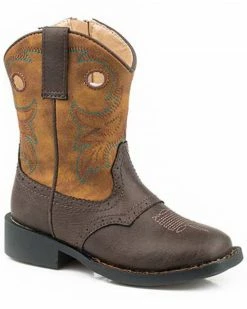 Roper Toddler Boys' Daniel Western Boots - Round Toe For Toddler-Boys' Brown