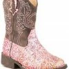 Roper Girls' Toddler Glitter Southwest Western Boots - Square Toe Pink 1 Roper Girls' Toddler Glitter Southwest Western Boots - Square Toe Pink -Roper Shop 2000286591 650 P1