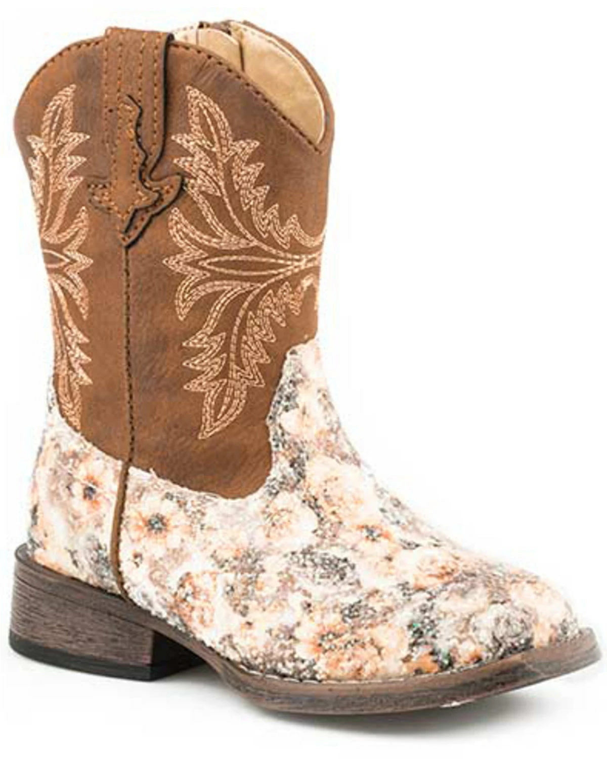 Roper Girls' Claire Western Boots - Square Toe Brown 4 Roper Girls' Claire Western Boots - Square Toe Brown - Image 2