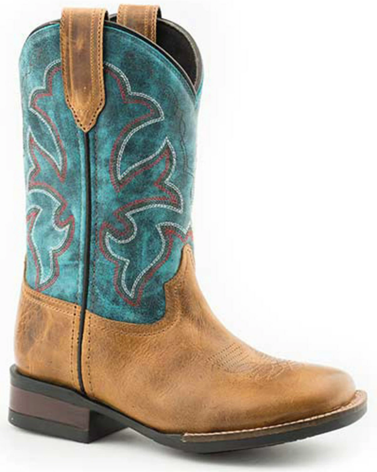 Roper Youth Girls' Monterey Western Boots - Square Toe Tan 4 Roper Youth Girls' Monterey Western Boots - Square Toe Tan - Image 2