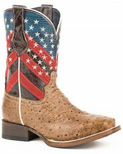 Roper Girls' Amber Waves Western Boots - Square Toe Brown