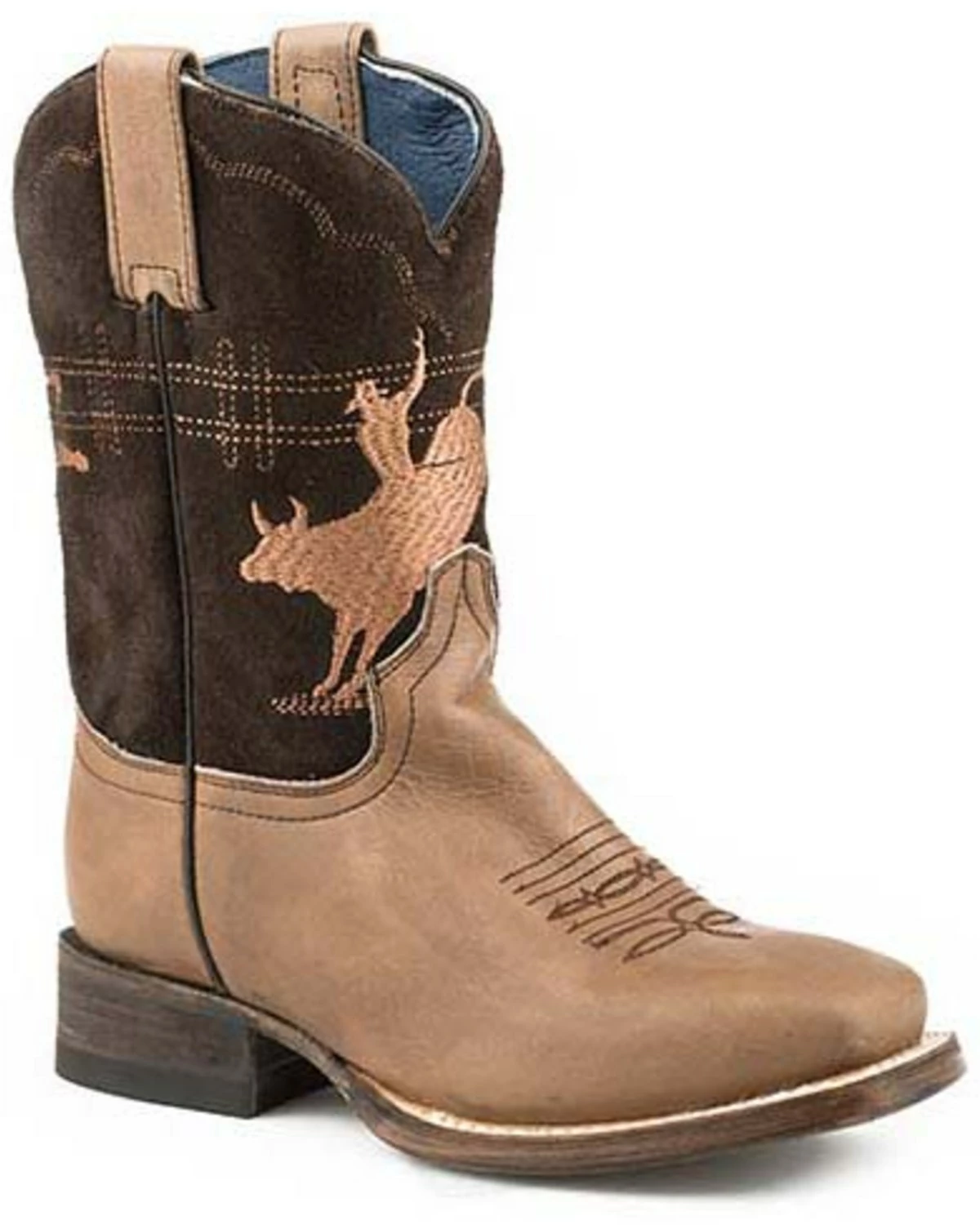 Roper Girls' Marley Western Boots - Square Toe Tan 4 Roper Girls' Marley Western Boots - Square Toe Tan - Image 2
