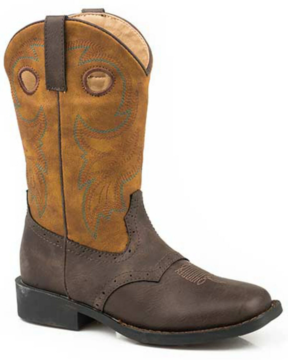 Roper Girls' Daniel Western Boots - Square Toe Brown 4 Roper Girls' Daniel Western Boots - Square Toe Brown - Image 2