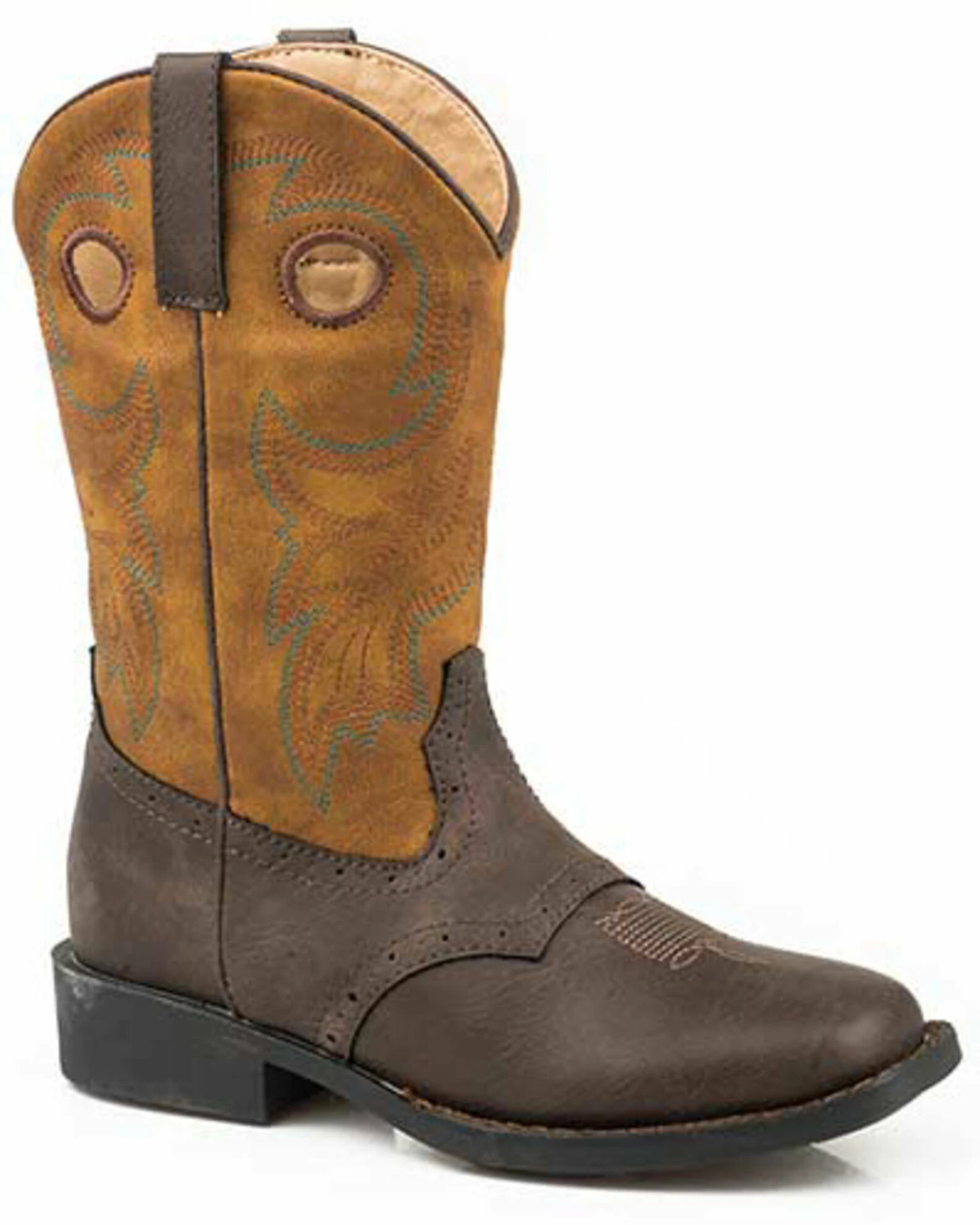 Roper Girls' Daniel Western Boots - Square Toe Brown 3 Roper Girls' Daniel Western Boots - Square Toe Brown