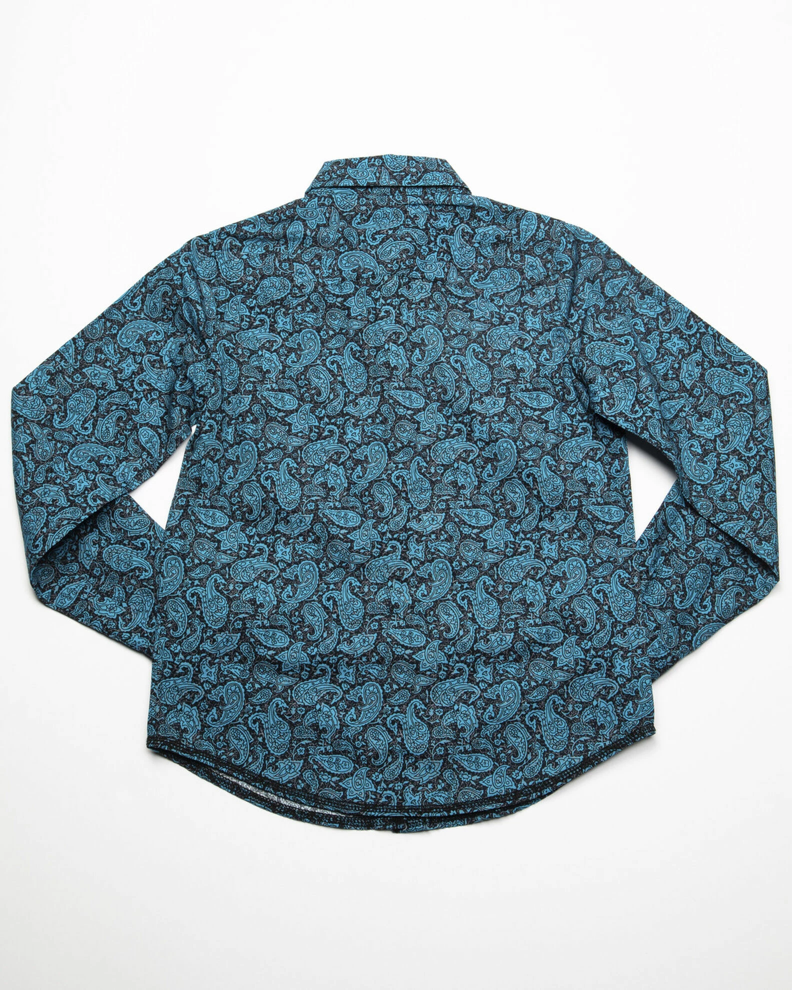 Roper Girls' Paisley Printed Snap Long Sleeve Shirt Blue 8 Roper Girls' Paisley Printed Snap Long Sleeve Shirt Blue - Image 6