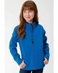 Roper Girls' Fleece Softshell Jacket Blue