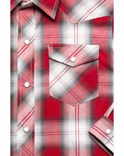 Roper Boys' Multi Plaid Long Sleeve Western Shirt  Red -Roper Shop 2000287218 600 P5