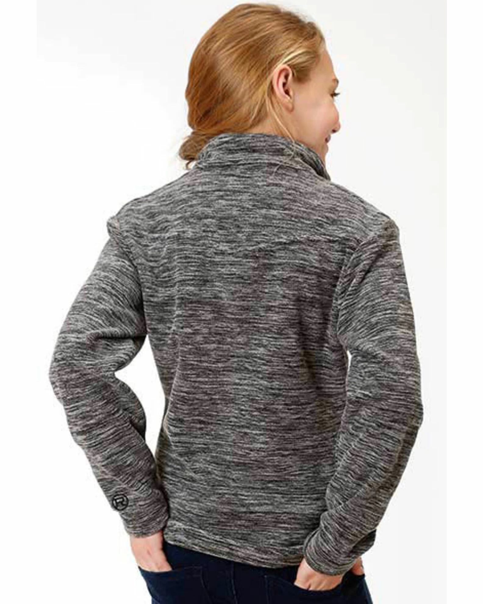 Roper Girls' Micro Fleece Jacket Black 4 Roper Girls' Micro Fleece Jacket Black - Image 2