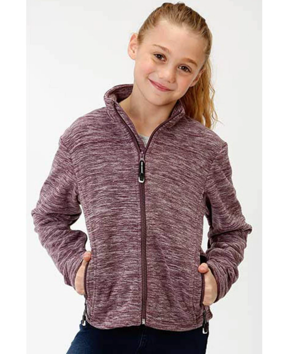 Roper Girls' Purple Micro Fleece Jacket 6 Roper Girls' Purple Micro Fleece Jacket - Image 4