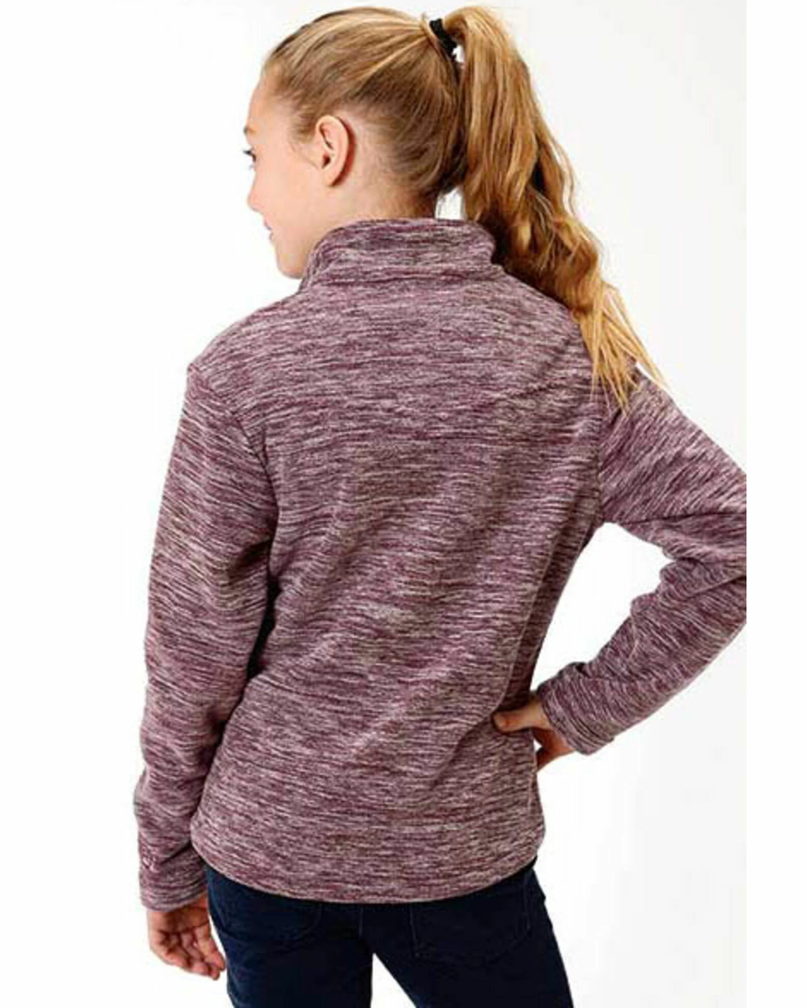 Roper Girls' Purple Micro Fleece Jacket 4 Roper Girls' Purple Micro Fleece Jacket - Image 2