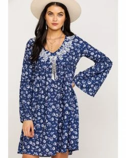 Roper Women's Navy Floral Print Dress Blue 15 Roper Women's Navy Floral Print Dress Blue -Roper Shop 2000287271 400 P1 1