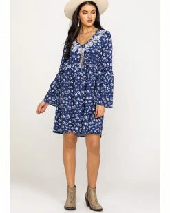 Roper Women's Navy Floral Print Dress Blue 14 Roper Women's Navy Floral Print Dress Blue -Roper Shop 2000287271 400 P6