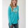 Roper Women's Eagle Graphic Long Sleeve Top Blue -Roper Shop 2000287304 400 P1