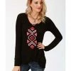 Roper Studio West Women's Native Arts Embroidered Sweater Black 1 Roper Studio West Women's Native Arts Embroidered Sweater Black -Roper Shop 2000287306 001 P1