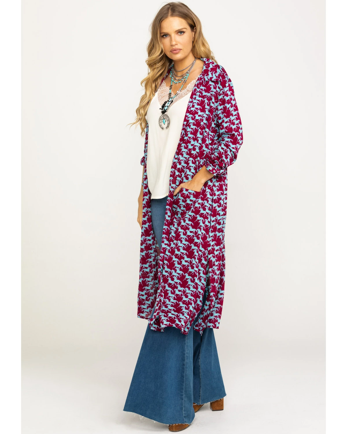 Roper Women's Stampede Print Kimono Multi 8 Roper Women's Stampede Print Kimono Multi - Image 7