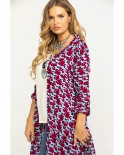 Roper Women's Stampede Print Kimono Multi 10 Roper Women's Stampede Print Kimono Multi -Roper Shop 2000290562 900 P3