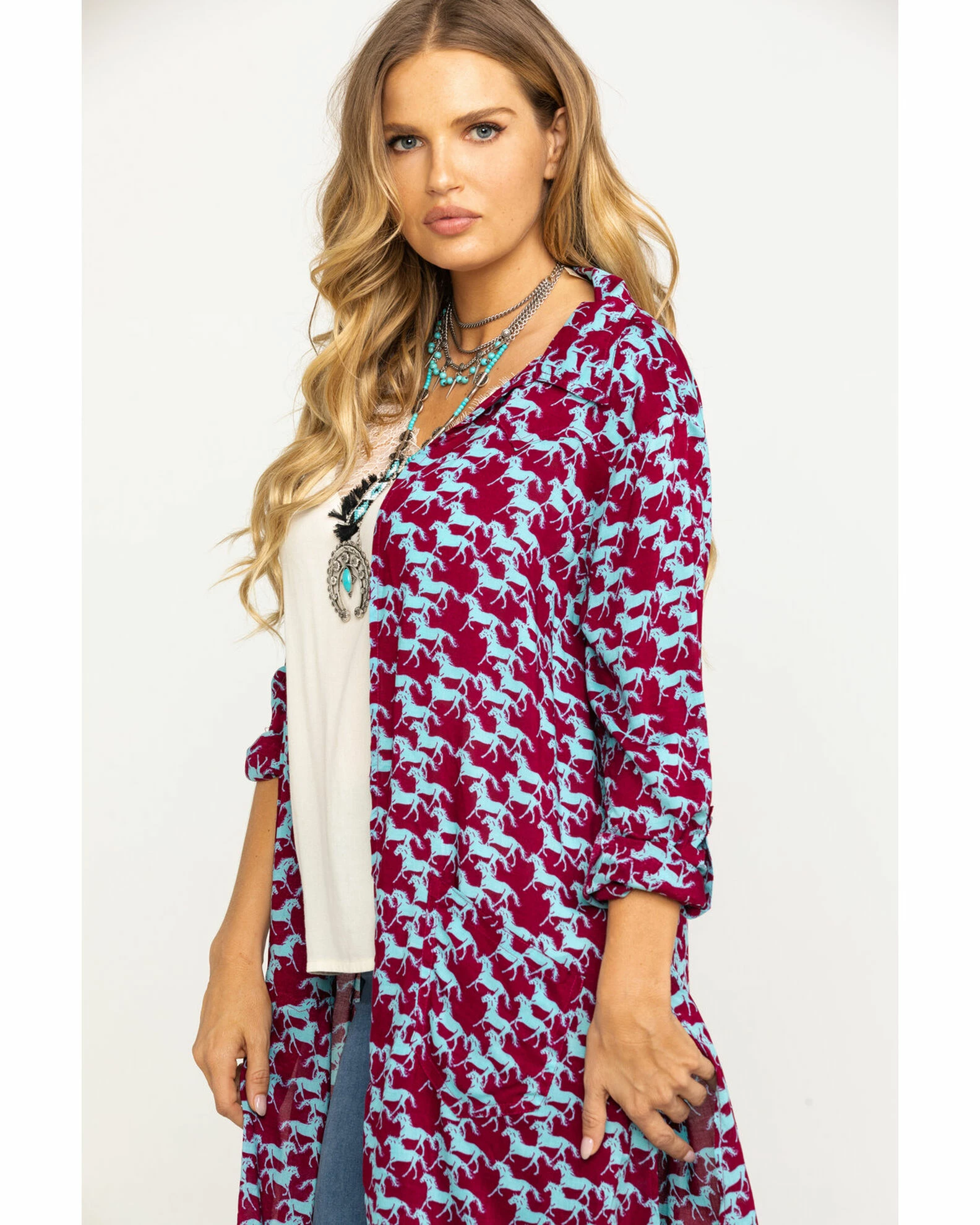 Roper Women's Stampede Print Kimono Multi 4 Roper Women's Stampede Print Kimono Multi - Image 3