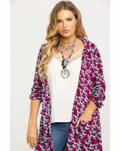 Roper Women's Stampede Print Kimono Multi 11 Roper Women's Stampede Print Kimono Multi -Roper Shop 2000290562 900 P4