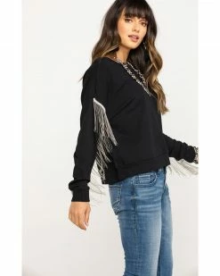 Roper Women's Chain Fringe Long Sleeve Top Black 11 Roper Women's Chain Fringe Long Sleeve Top Black -Roper Shop 2000290563 001 P3
