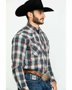 Roper Men's West Made Desert Dobby Plaid Long Sleeve Western Shirt  Multi -Roper Shop 2000290741 900 P3