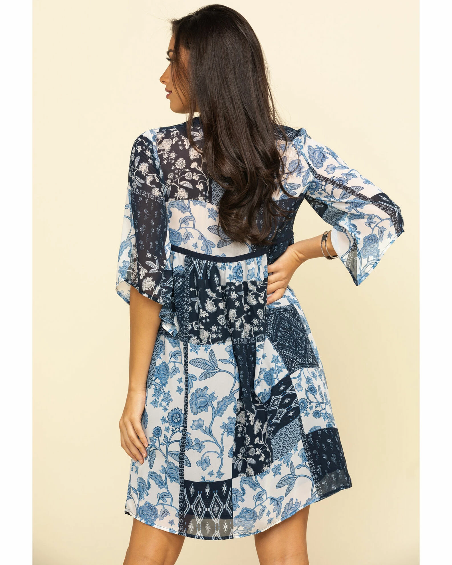 Roper Studio West Women's Patchwork Dress Blue 4 Roper Studio West Women's Patchwork Dress Blue - Image 2