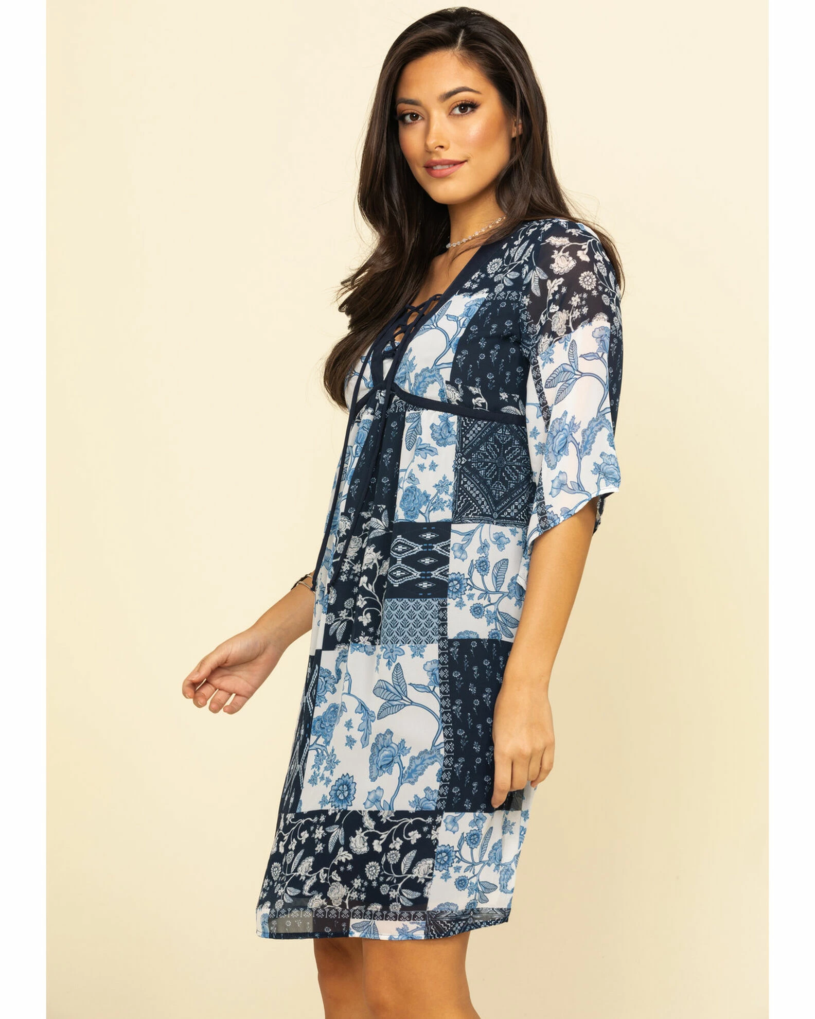 Roper Studio West Women's Patchwork Dress Blue 5 Roper Studio West Women's Patchwork Dress Blue - Image 3
