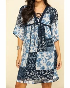 Roper Studio West Women's Patchwork Dress Blue 12 Roper Studio West Women's Patchwork Dress Blue -Roper Shop 2000295402 400 P4
